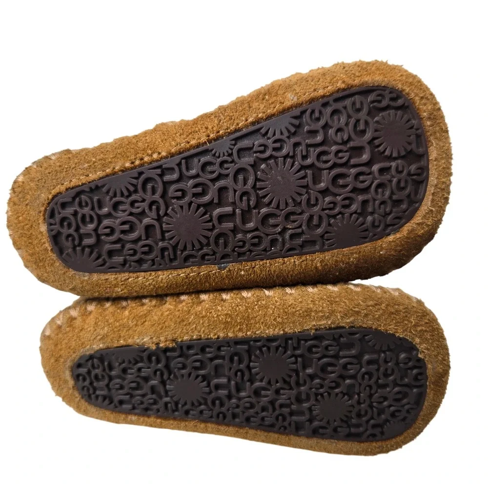 UGG Lemmy II Bootie Size 2/3 Chestnut Suede Sheepskin Infant Boots #1609